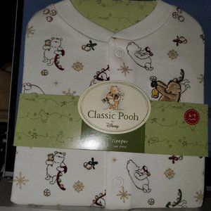6-9 mths size Infant Sleeper Classic Pooh by Disney Baby's First Christmas NIP